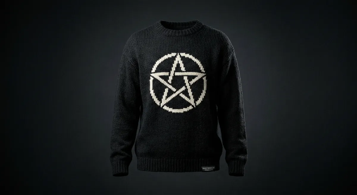 Pentacle Classic — One clean pentacle, center chest. Occult minimalism.